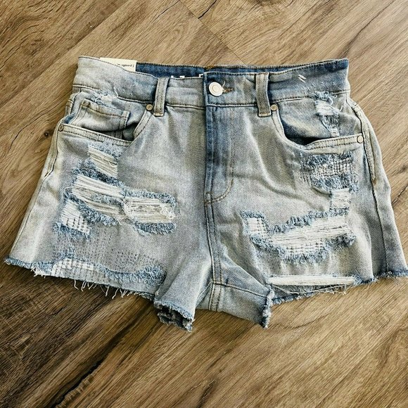Blu Outfitters  Stretch high waist distressed Shortie Womens 5/27 New - Picture 1 of 8